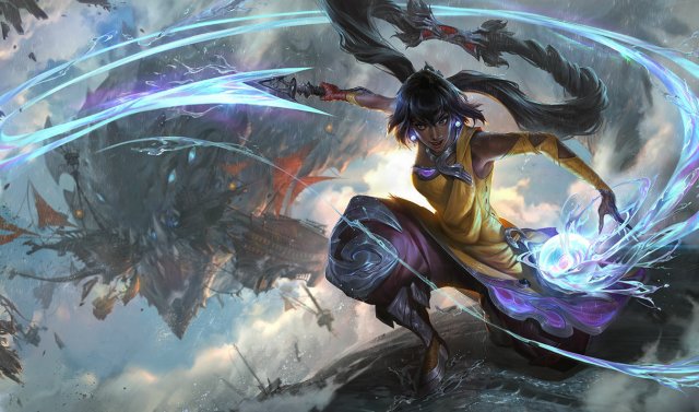 League's first melee champion designed for the ADC role, Nilah, wields a whip of water due to the pact she has with the Demon of Joy.