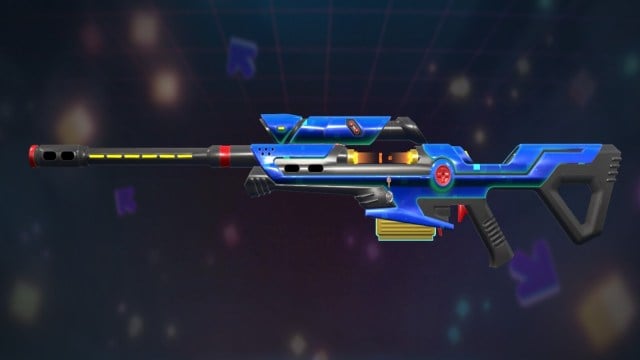 Radiant Entertainment System skin for the Operator. It looks like lego. It's blue, black, and yellow. It could easily be made out of plastic.