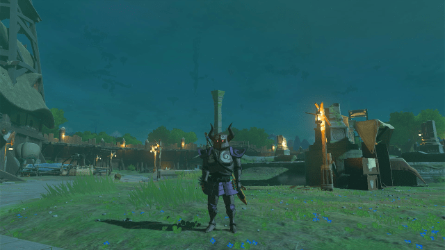 Link wearing the full Phantom Armor set in Tears of the Kingdom.