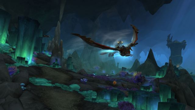 Dragonriding through the Zaralek Cavern, World of Warcraft