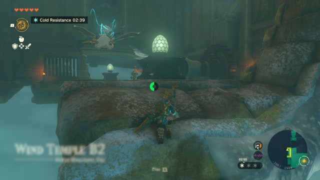 Link goes beneath the Wind Temple to access the final lock.