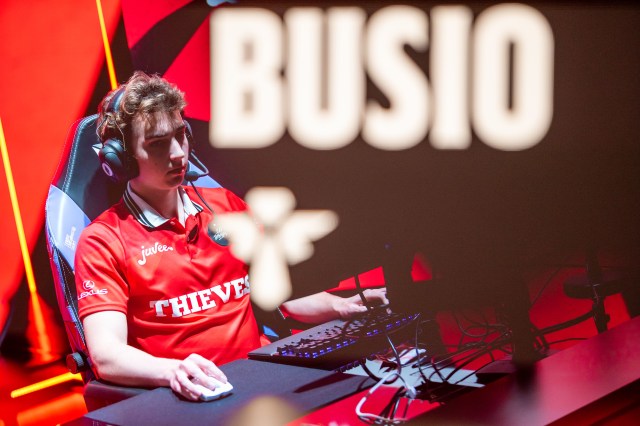 League of Legends player Busio plays for 100 Thieves in the LCS at Riot Games Arena.