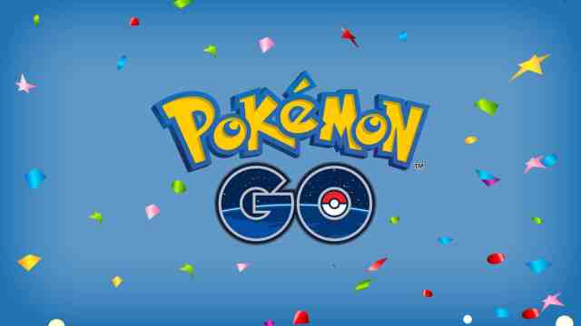 Confetti, Pokemon Go logo.