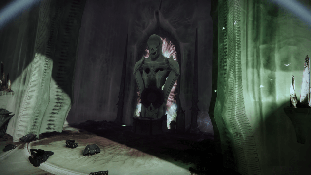 A Hive statue located in the Ghosts of the Deep dungeon, in Ecthar's encounter.