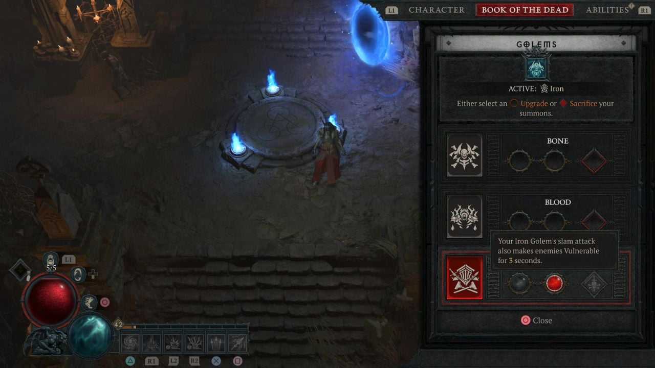 The three Golem variants Necromancers use in Diablo 4