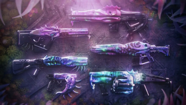 A collection of weapons available from the Root of Nightmares raid.