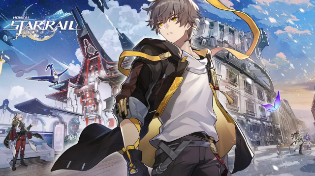 Promo image of Honkai: Star Rail featuring the male protagonist.
