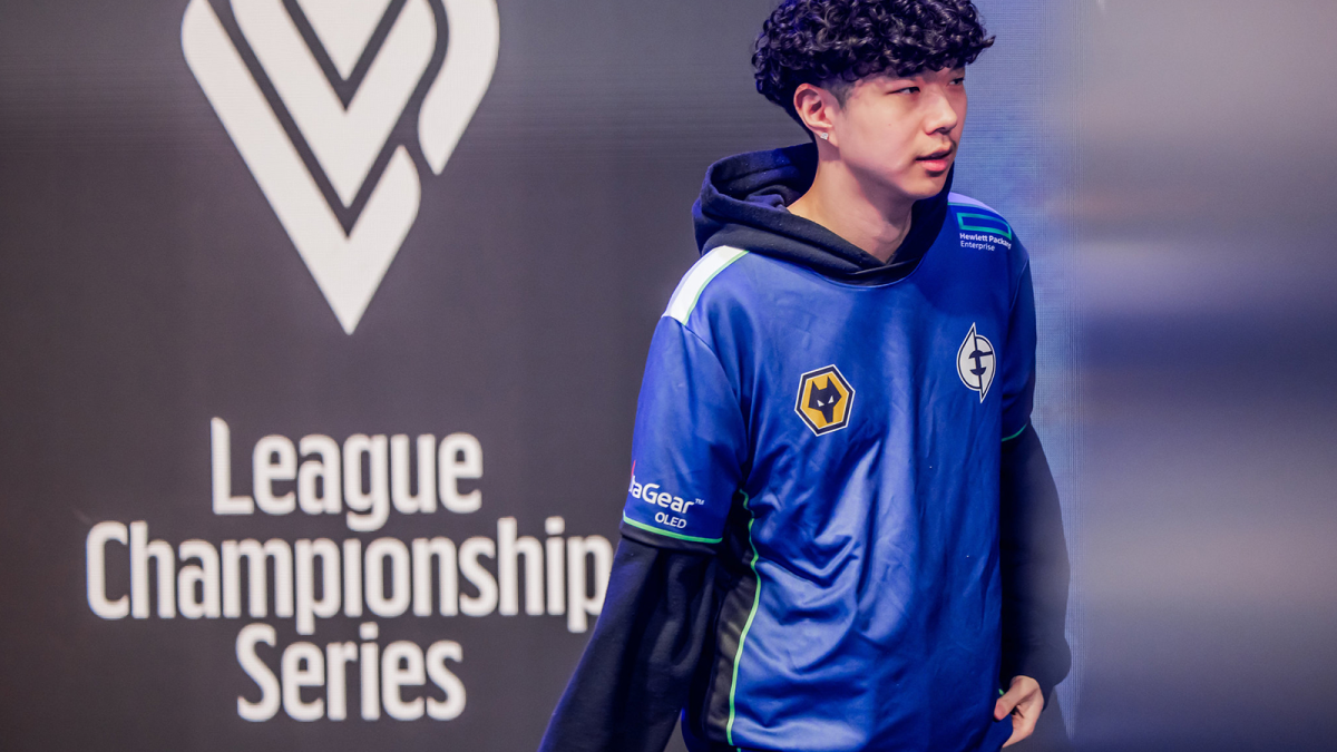 League of Legends player Jojopyun of Evil Geniuses during the LCS Spring Split at the Riot Games Arena.