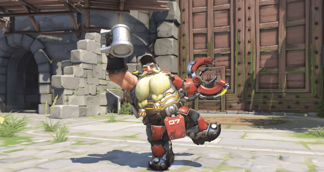 Torbjorn from Overwatch posing for the camera.