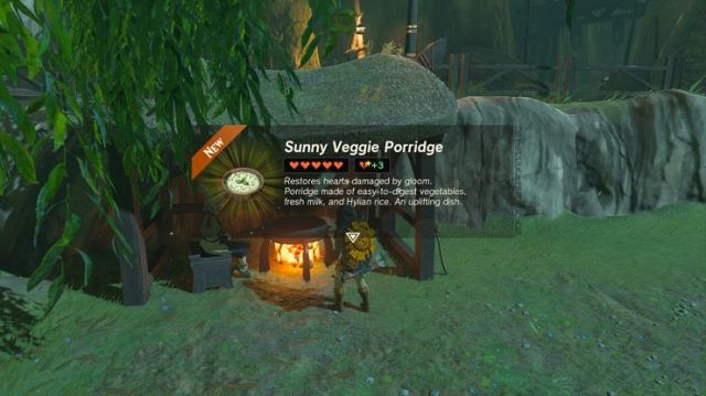 Link cooking Sunny Veggie Porridge in Tears of the Kingdom.