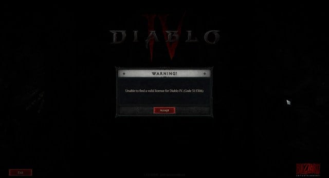 An image showing error code 315306, which says Diablo 4 is 