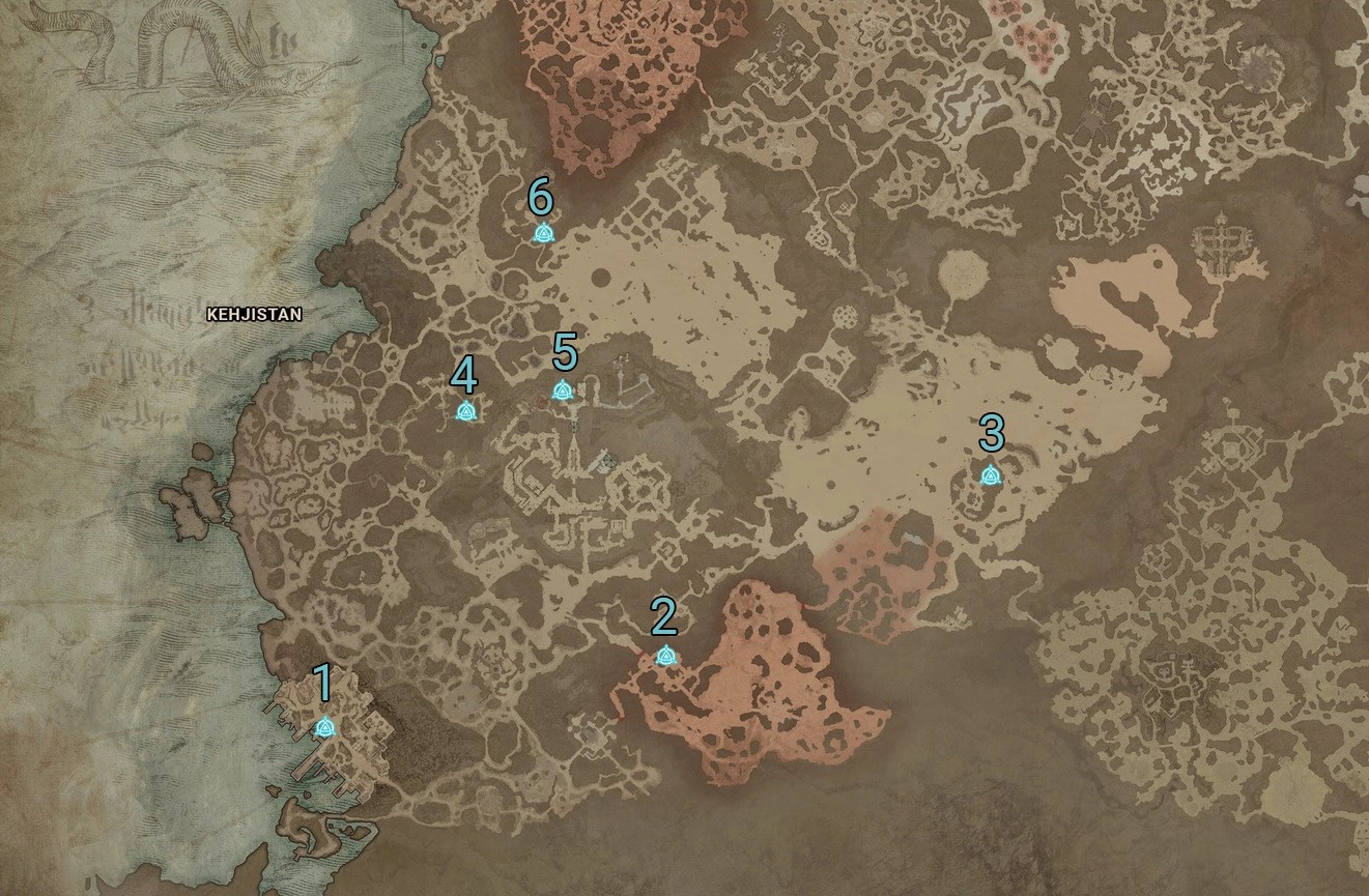 All Kehjistan Waypoint Locations In Diablo 4