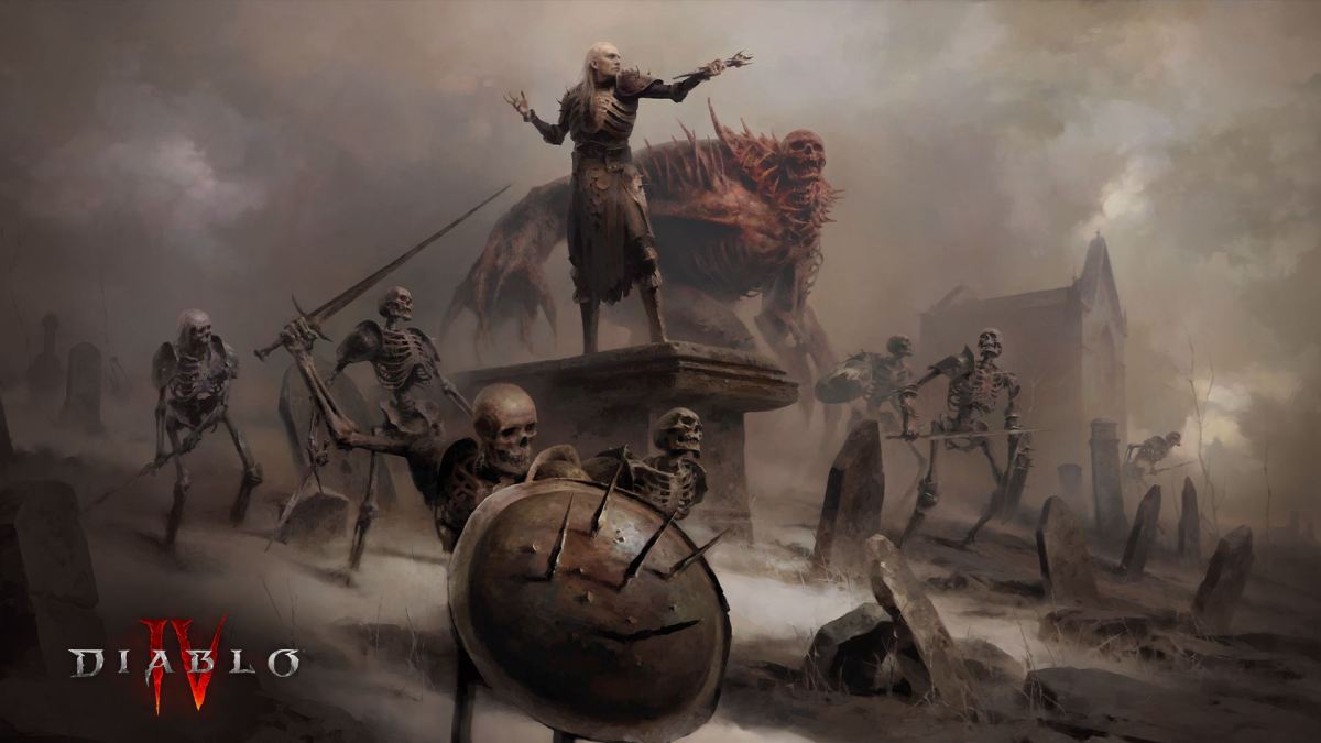 Official art depicting a Necromancer leading an army of undead.