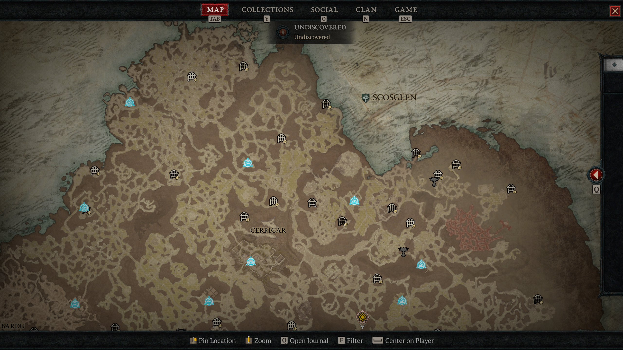 Diablo 4 map showing Scosglen