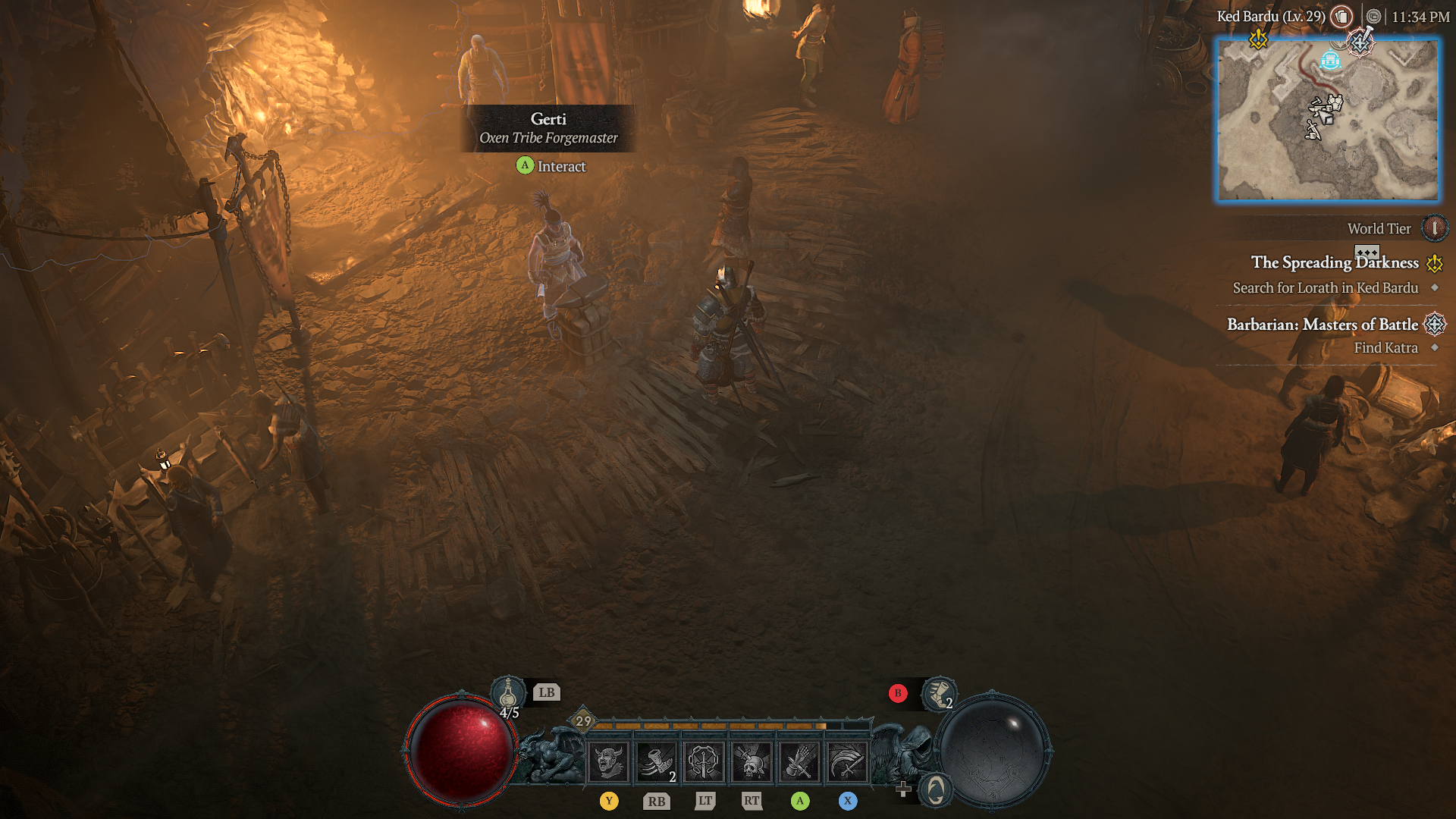 Image of Forgemaster in the Barbarian Class Quest in Diablo 4.