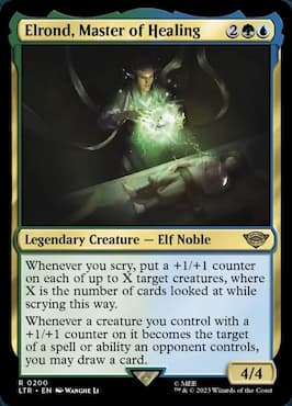 Image of Elrond, Master of Healing Rare LTR card healing Frodo in MTG