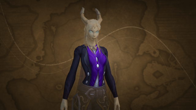 Draenei wearing Fabulously Flashy Finery