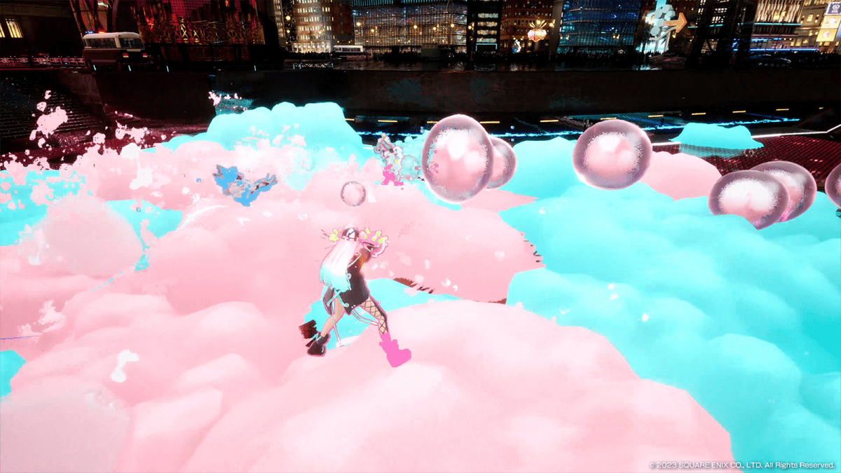 Sudsy gameplay from Foamstars showing players standing on forming foam.