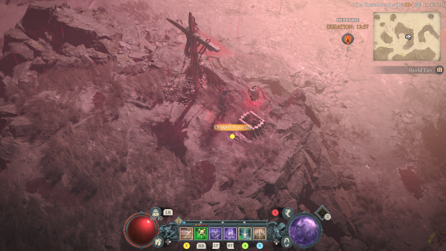 Helltide event in Diablo 4 showing Chipped Topaz