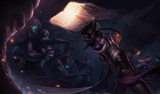 Lucian is fighting monsters with his two pistols.
