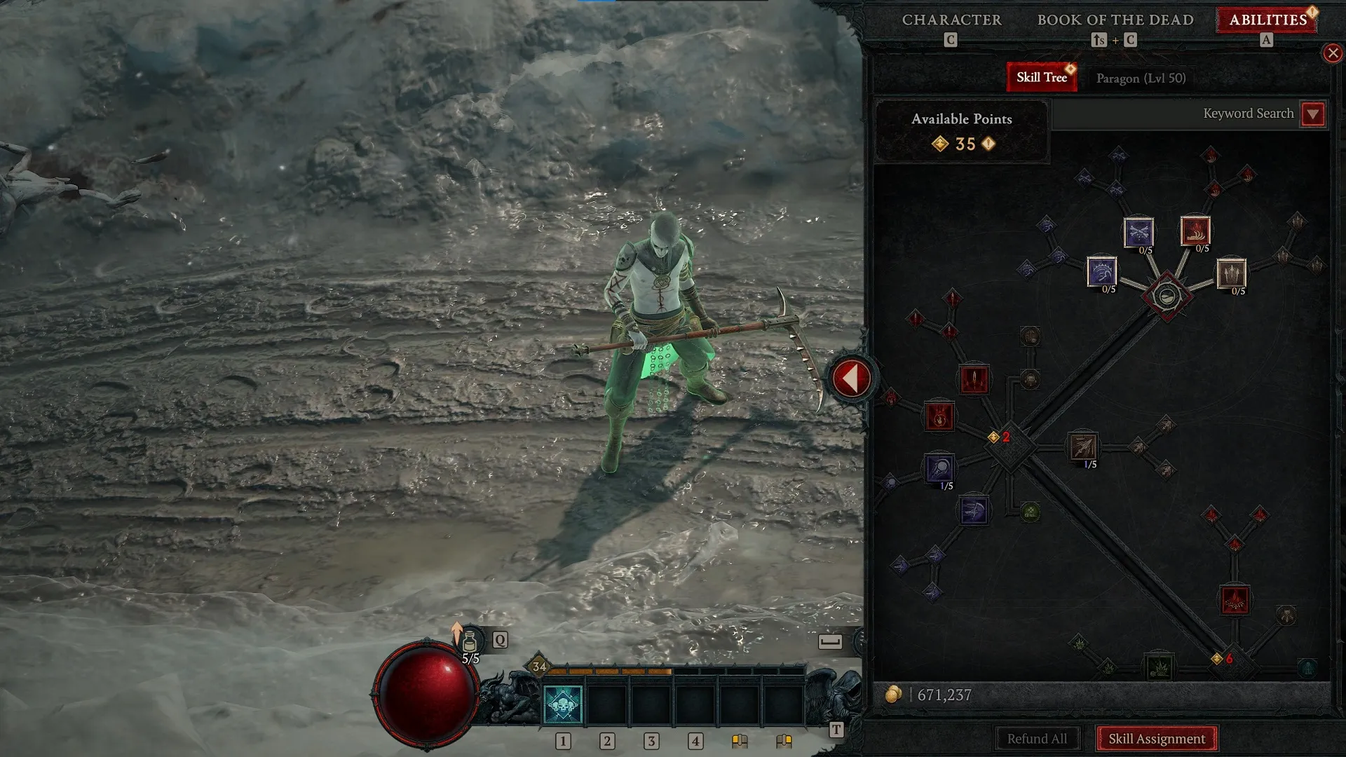 An image showcasing the Necromancer's skill tree in Diablo 4.