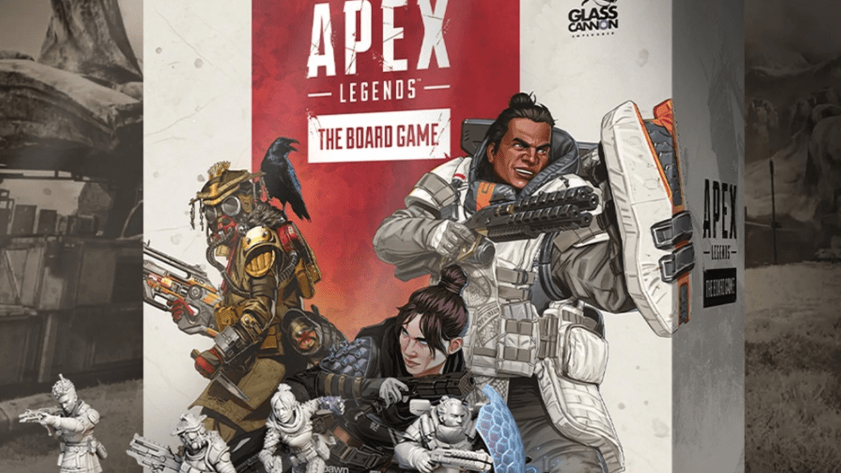 Apex Legends: The Board Game box art and figurines.