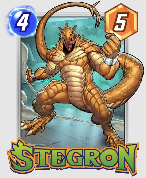 Stegron card, showing its golden skin.