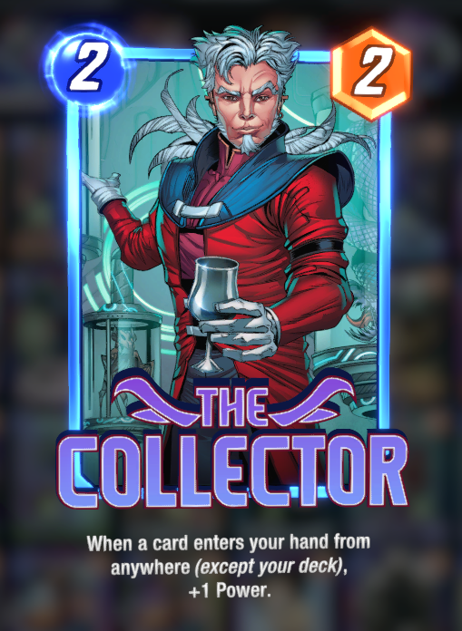 The Collector card art from Marvel Snap.