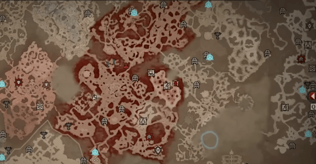 Image of the Sanctuary map with an active Helltide event.