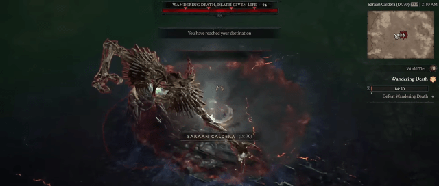 Image of Wandering Death, one of the three world bosses currently available in Diablo 4.