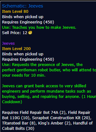 The list of requirements and reagents needed for Jeeves.