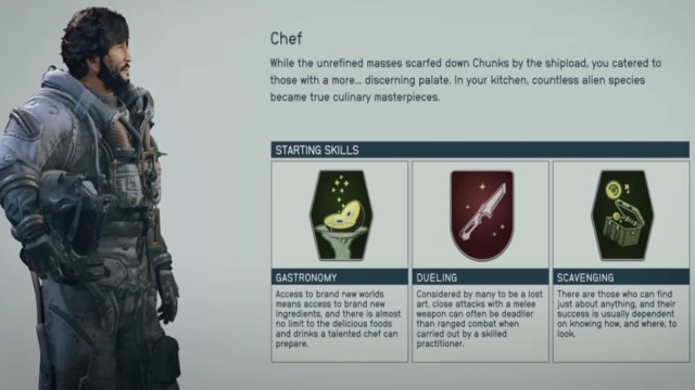The Chef background in Starfield and its description.