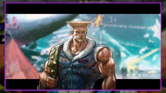 Guile walking away from a plane with a bag on his shoulder.