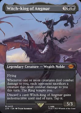 Imgage of Witch-king of Angmar riding into battle within MTG LTR set