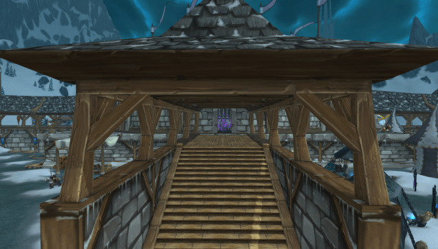 A screenshot of the entrance to the Trial of the Champion in the Argent Tournament Grounds
