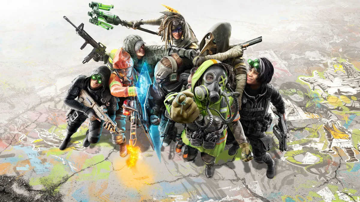 XDefiant cover art, featuring an assortment of characters in distinctive outfits.
