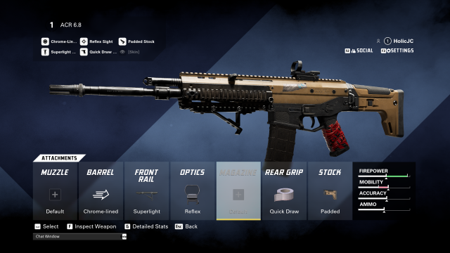 A screenshot of the Loadout menu in XDefiant