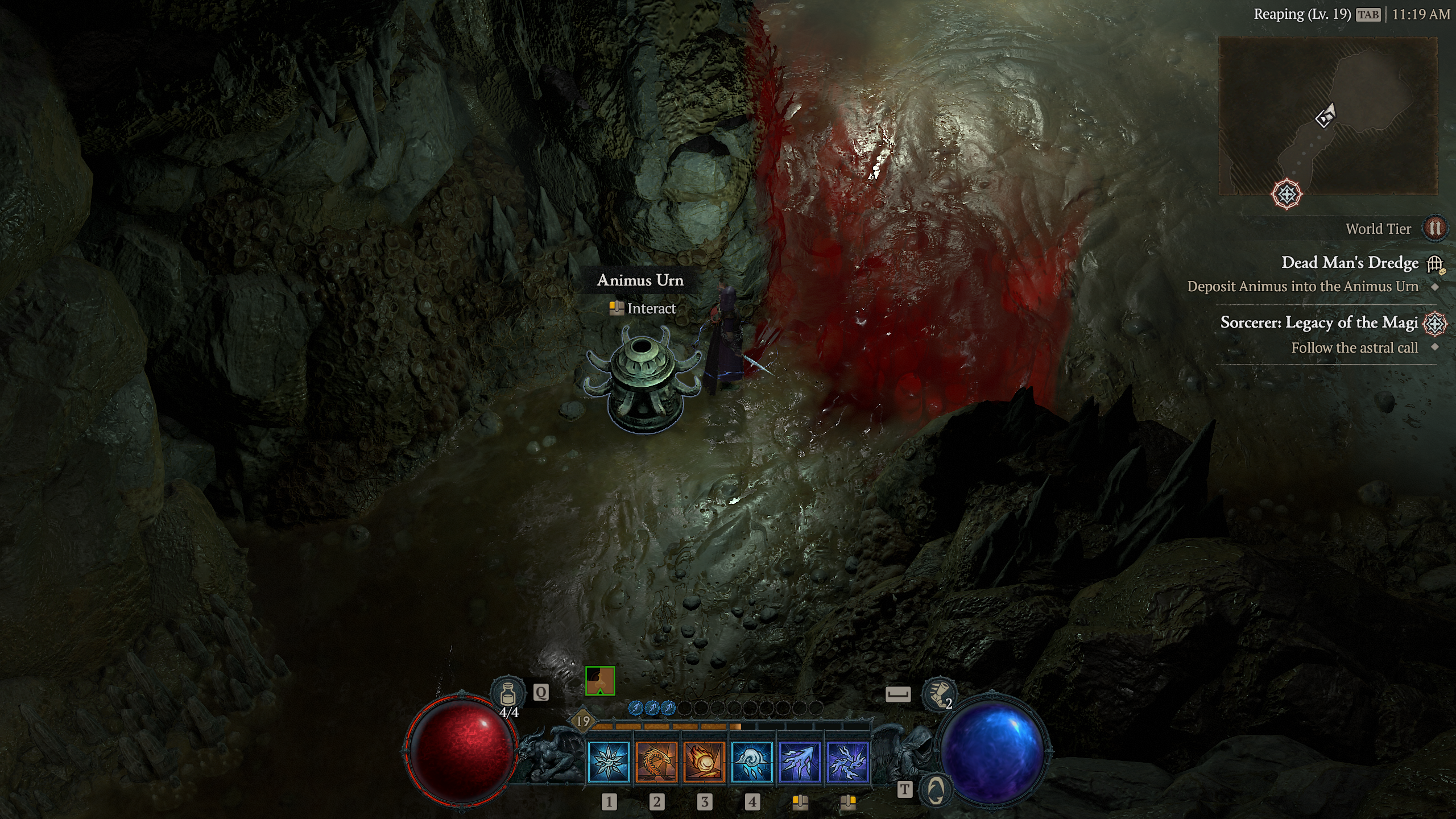 An Animus Urn requires Animus to unlock the way in Dead Man's Dredge in Diablo 4.