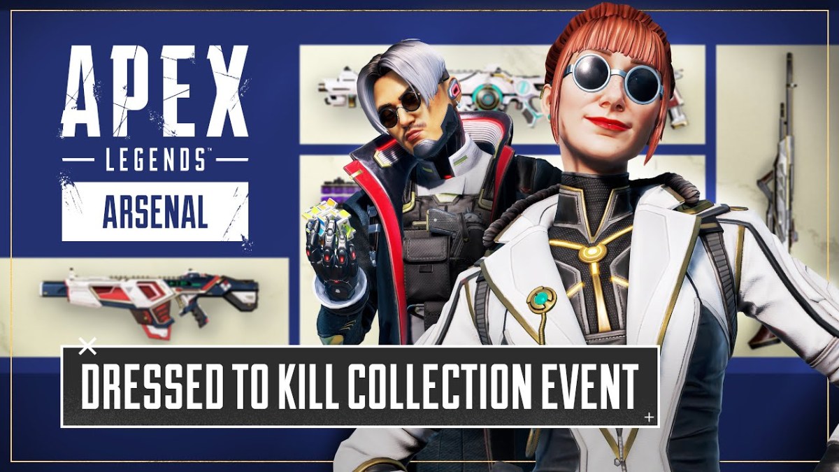 The key art visual for the Apex Dressed to Kill event. It features Horizon and Crypto in Legendary skins.