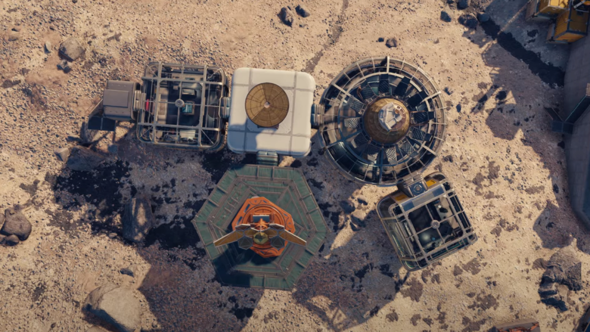 Base building shown in Starfield from a top-down perspective.