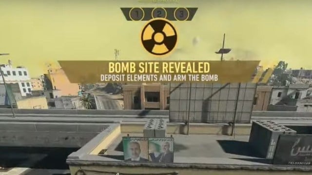 A notification informing players that the bomb site has been revealed in Warzone 2.