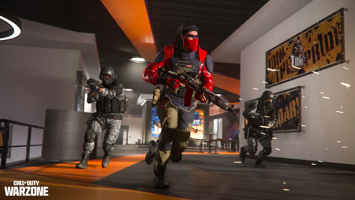 An image of a team of operators navigating Warzone's new map, Vondel.