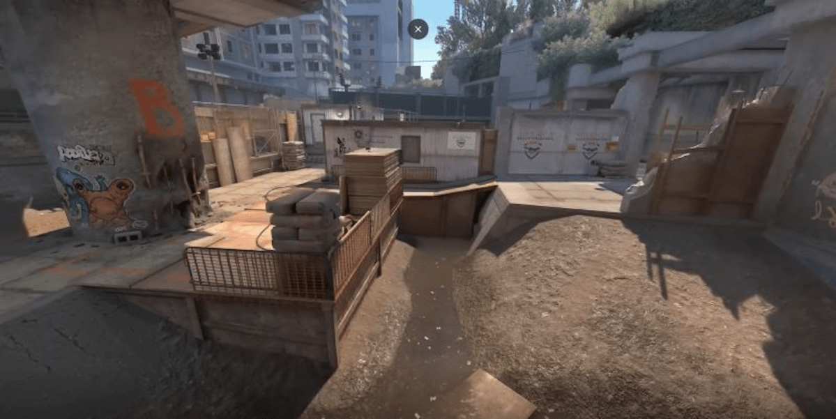 Counter Strike 2 overpass water behind B site