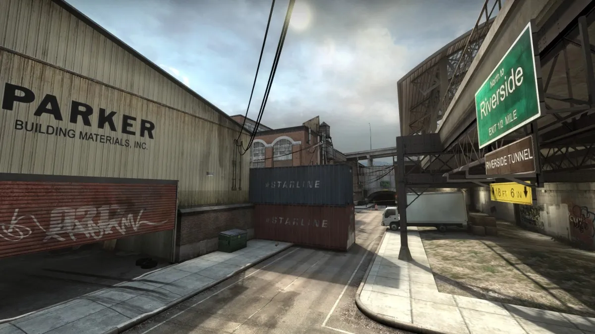 Main entry to the storage on the map Assault in CS:GO