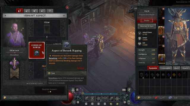 Image showing the Aspect of Berserk Ripping at the Occultist shop.