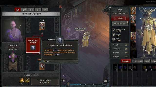Image showing the Occultist shop in Diablo 4.