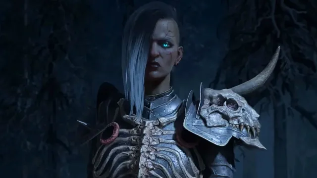 A Necromancer class character in Diablo 4 looking imposing.
