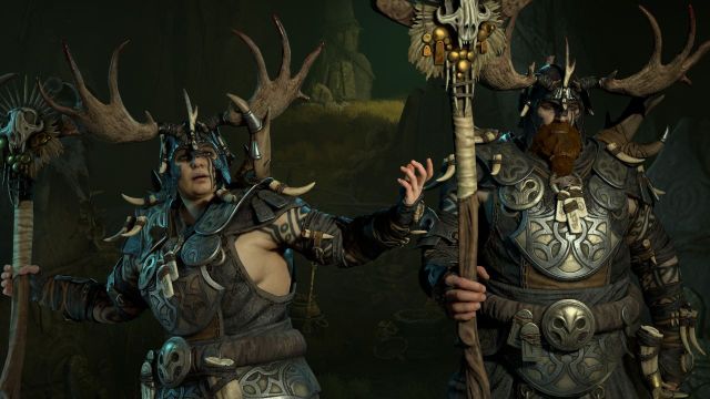 Male and female of the Druid class in Diablo 4.