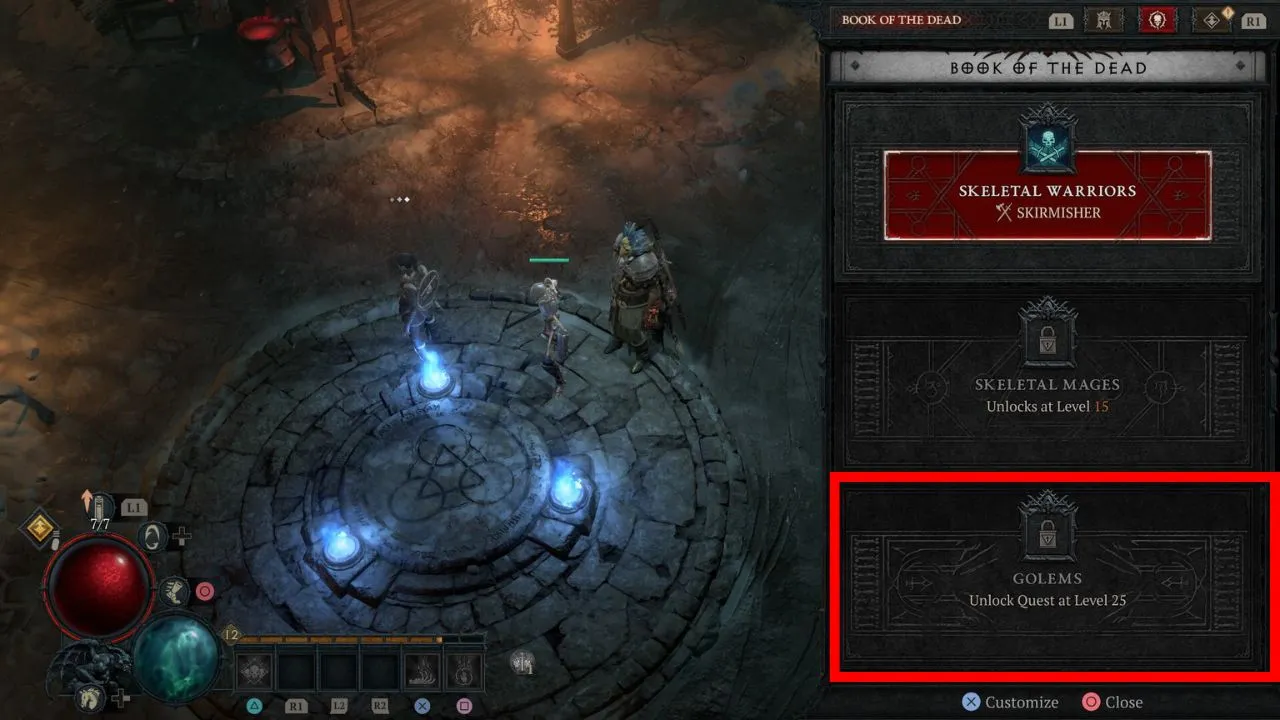 How to unlock and summon Golems in Diablo 4