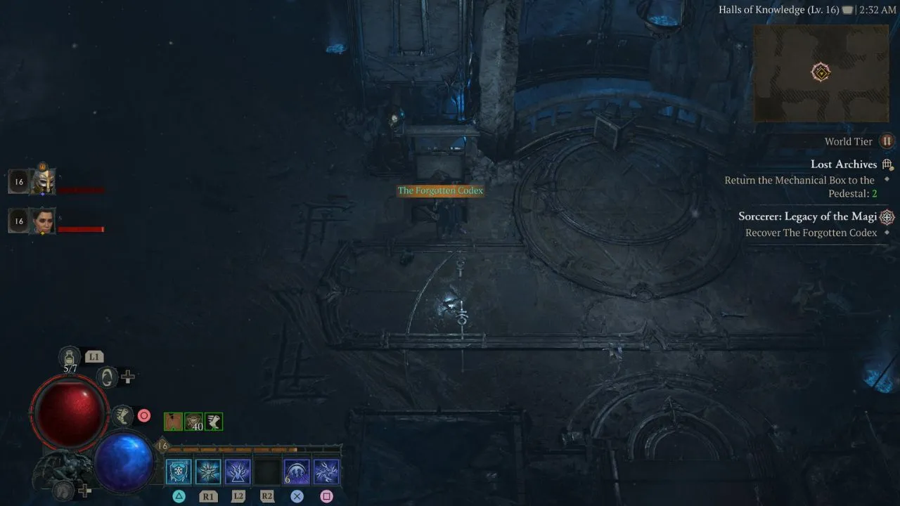 A book on the ground outside of a chest in Diablo 4.
